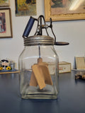 Vintage Dazey-Style Glass Butter Churn – Hand Crank with Wood Dashers – 1920s–1940s Farm Antique