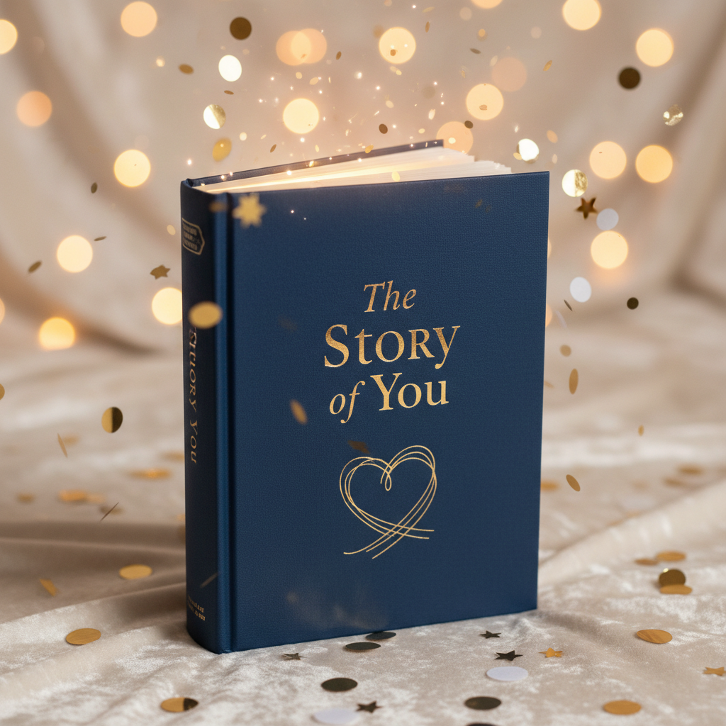 The Story of You personalized printed hardcover book with gold foil title