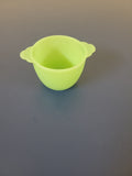 Vintage Uranium Glass Custard Cup w/ Handles – Glows Under UV – Retro Green 💚✨