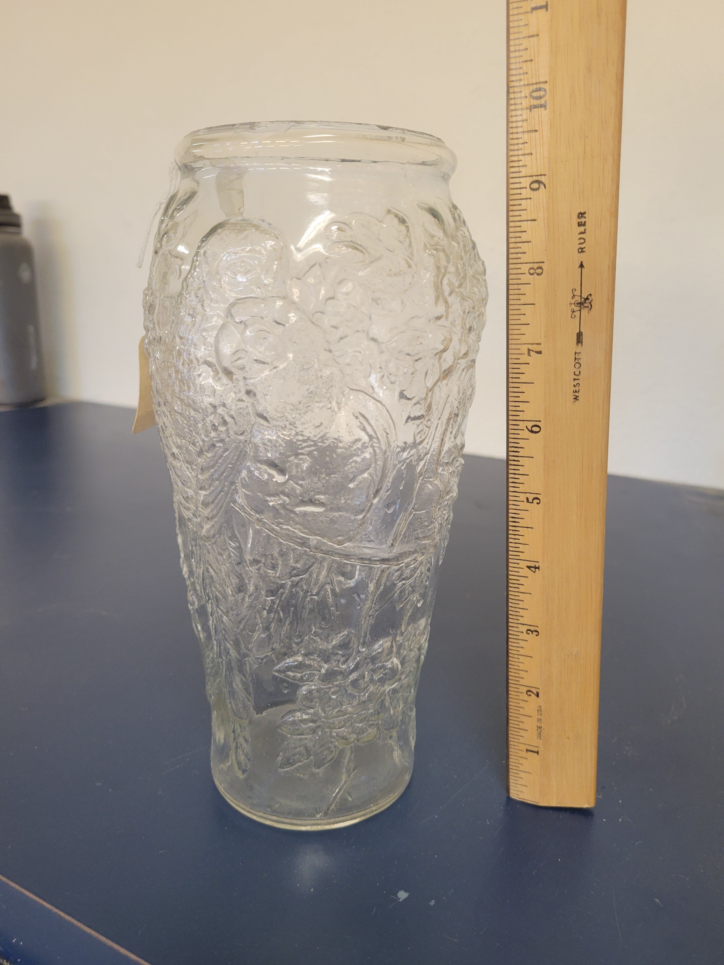 Antique Early 1900s "Goofus Glass" Parrot Pickle Jar Vase