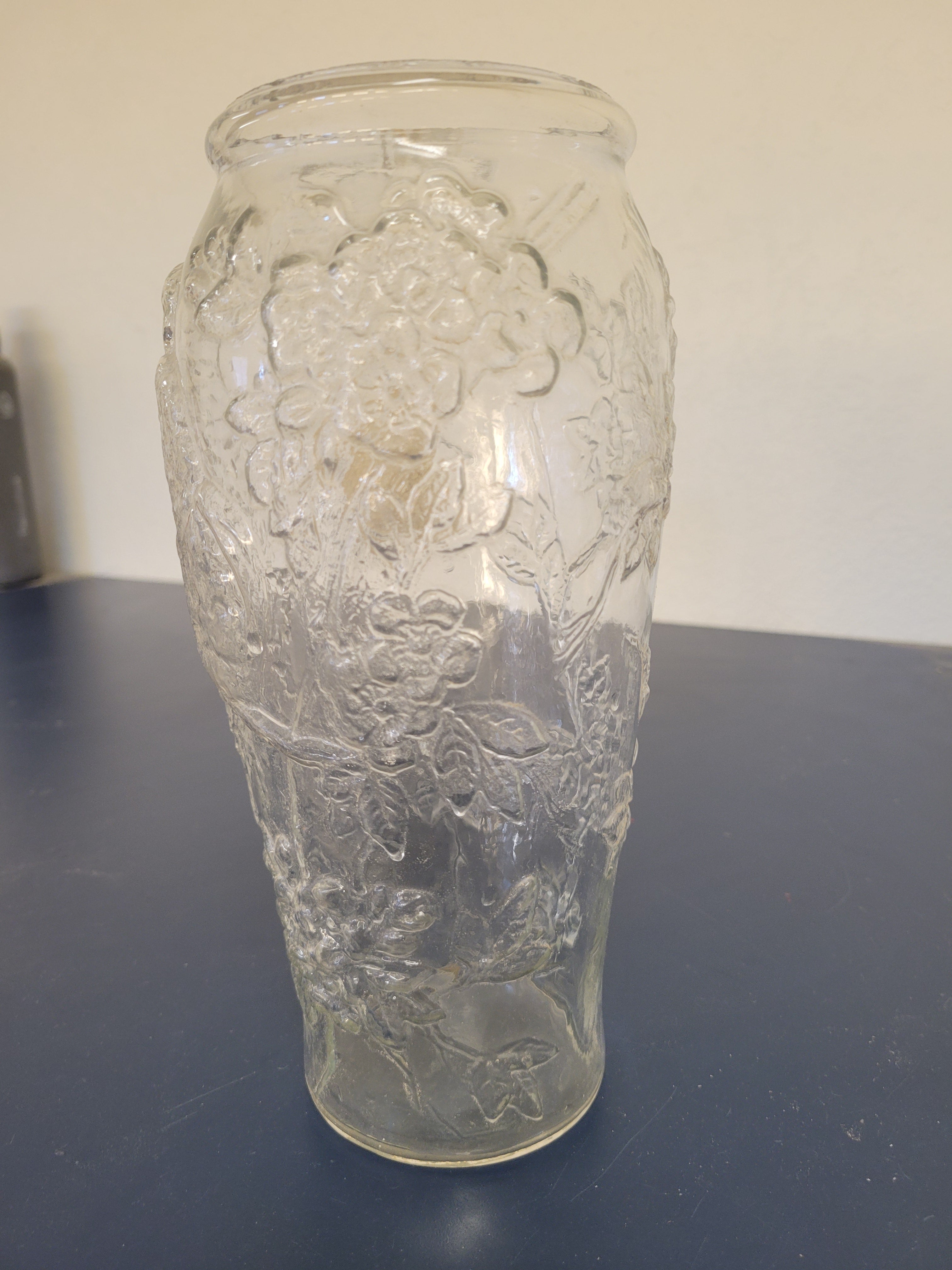 Antique Early 1900s "Goofus Glass" Parrot Pickle Jar Vase