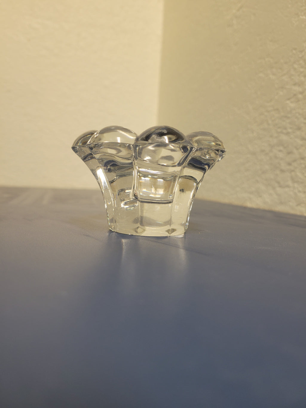 Vintage Heisey Crystolite 8-Petal Flower Candle Holder