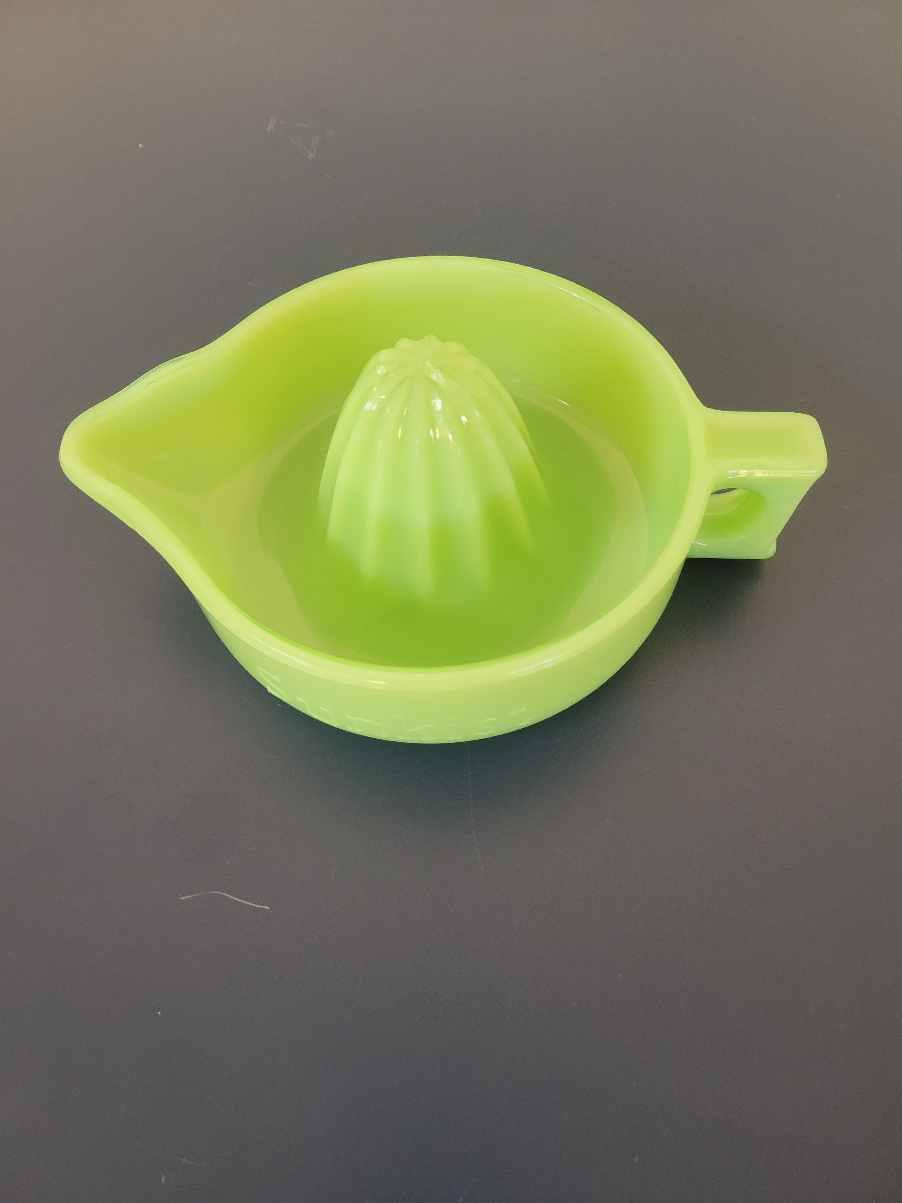 A Glowing Piece of Americana: Vintage McKee Sunkist Reamer Authentic Jadeite Uranium Glass