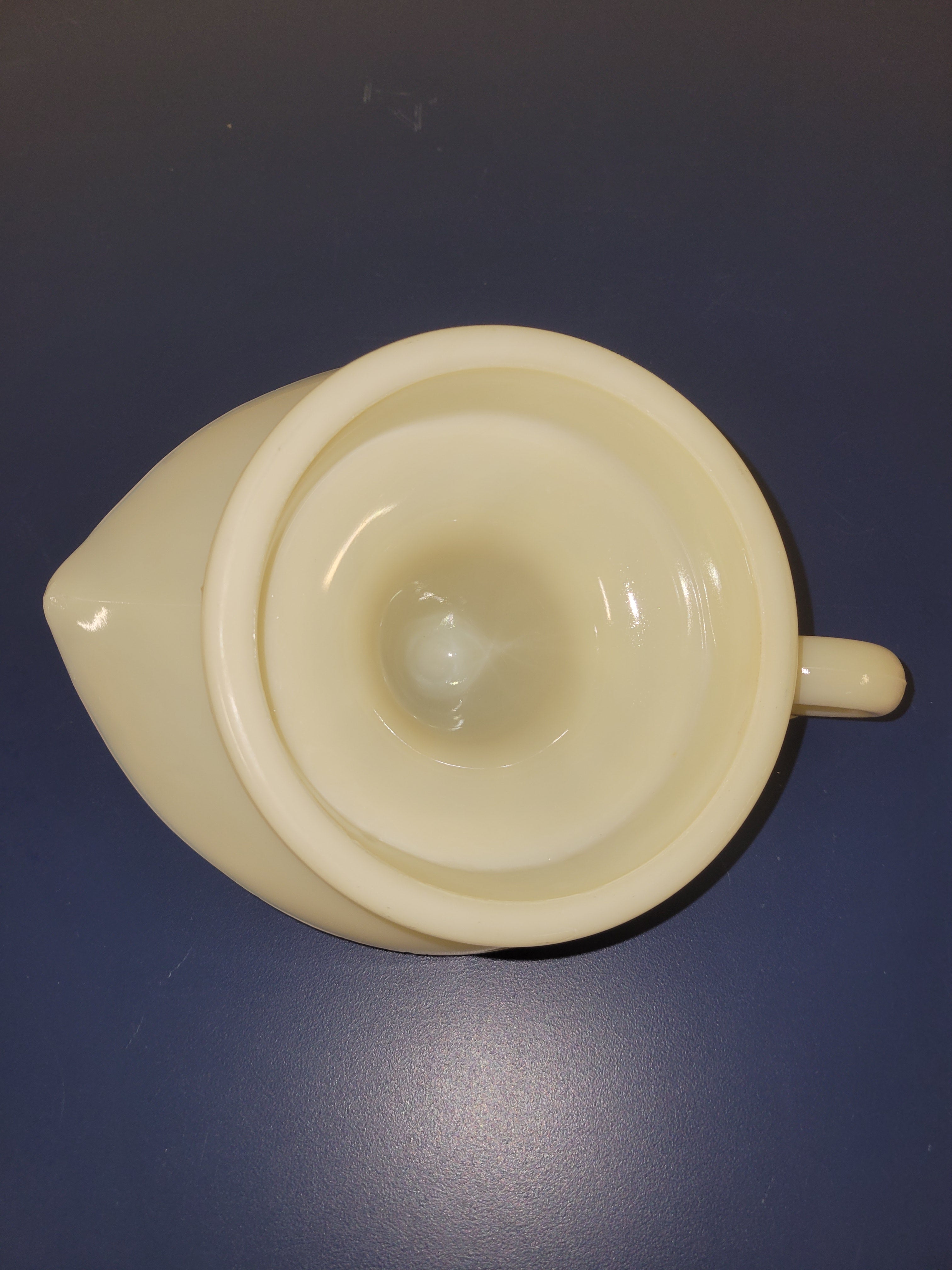Vintage McKee Sunkist Citrus Juicer Reamer - 1930s Yellow Custard Glass - French Ivory