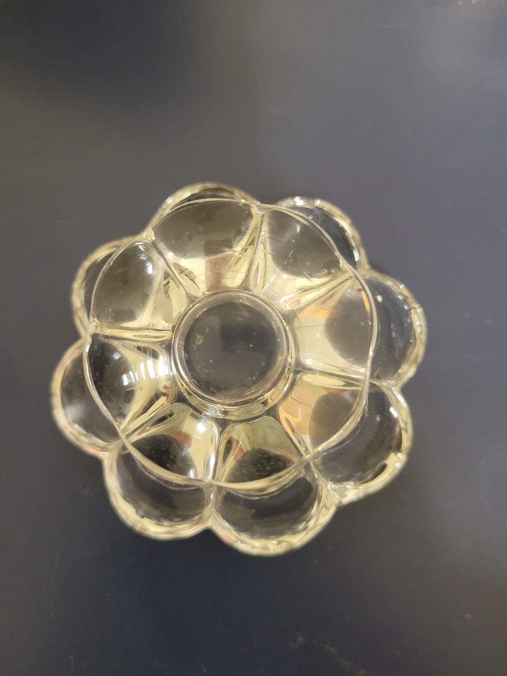 Vintage Heisey Crystolite 8-Petal Flower Candle Holder