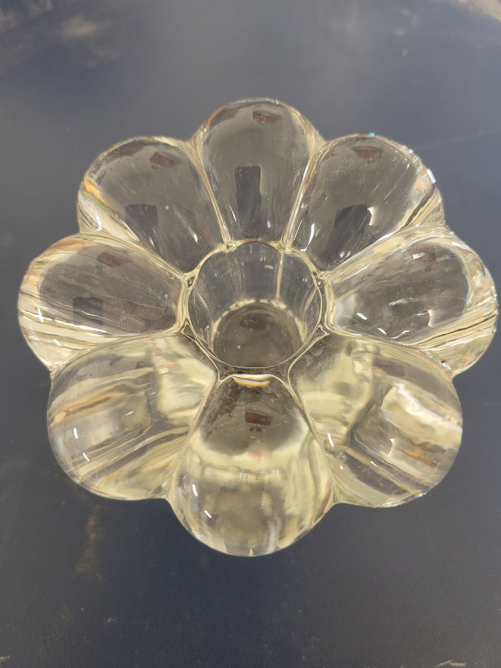 Vintage Heisey Crystolite 8-Petal Flower Candle Holder
